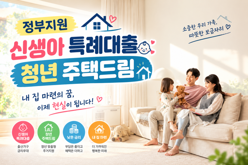 [2026 정부 지원 대출] 내 집 마련 기회! 신생아 특례대출 소득 요건 완화 & 청년 주택드림 대출....