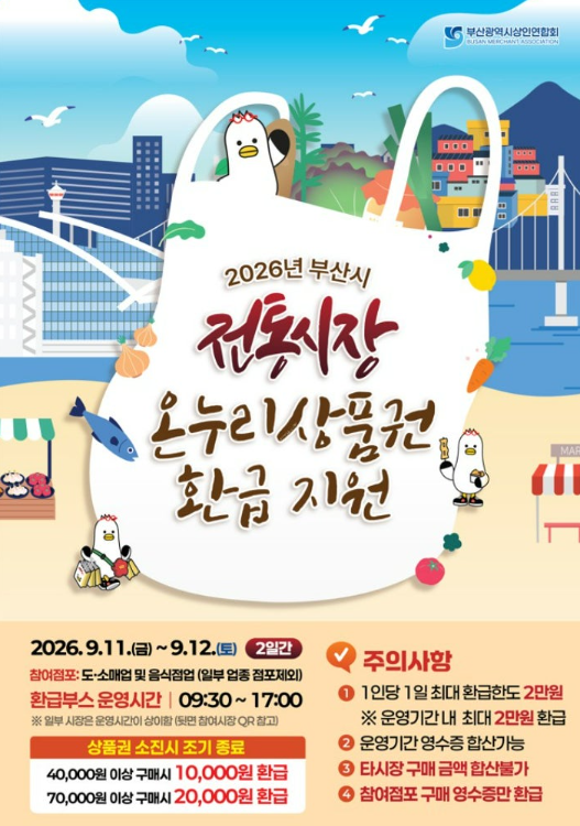 부산 전통시장 온누리상품권 최대 2만 원 환급! 99개 시장 추석 장보기 꿀팁 총정리