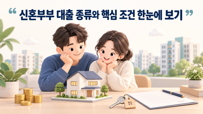 신혼부부 대출 종류 총정리｜2026 조건·한도와 2027 혼인지원금