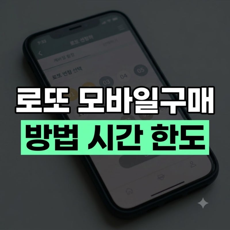 로또 모바일구매 온라인 구입 방법(+시간, 구입한도와 당첨 확률 차이 정리)