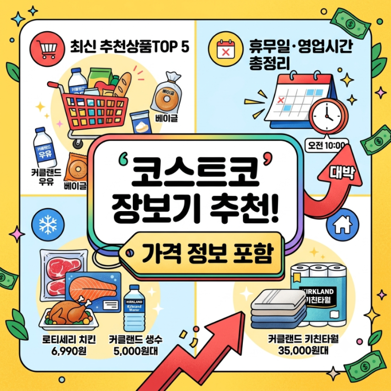 [코스트코 장보기 추천] 2026년 최신 코스트코 추천상품 TOP 5 (가격 정보 포함) & 휴무일·영업....