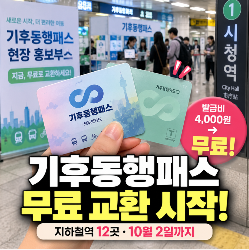 기후동행패스 무료 교환 방법, 12개 지하철역 언제까지?