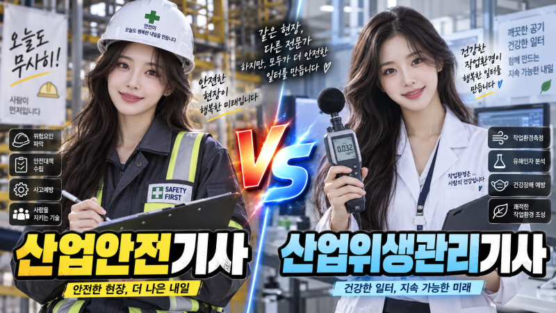 산업안전기사 vs 산업위생관리기사, 연봉·난이도·취업 어디가 더 좋을까?