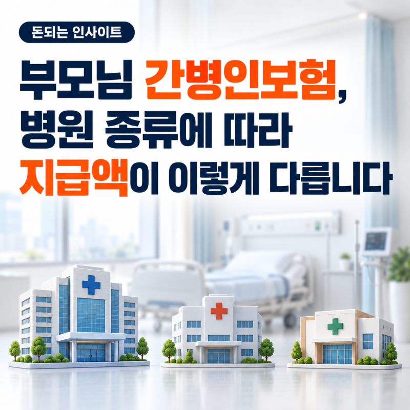 부모님 간병인보험, 병원 종류에 따라 지급액이 이렇게 다릅니다