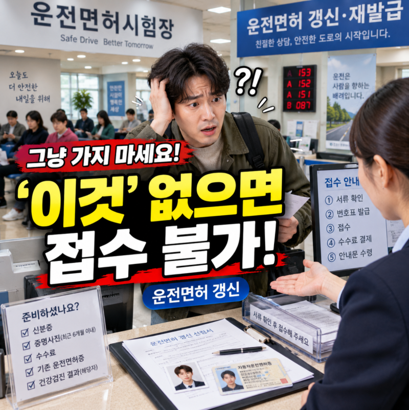 제발 그냥 가지 마세요! 운전면허 갱신 전 '이것' 없으면 접수 불가!