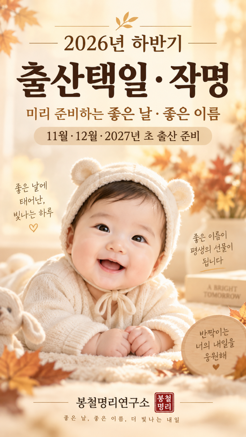 2026년 하반기 출산택일·작명｜11월·12월·2027년 초 출산을 미리 준비하는 시간