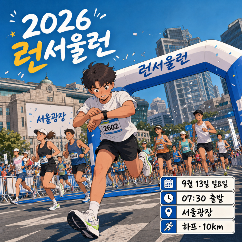 "20년 만의 스무 번째 아침" 2026 런서울런 9월 13일 서울광장 하프 10km 출발 시간 총정리