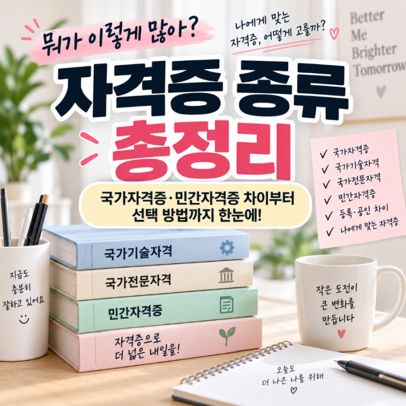 자격증 종류 뭐가 이렇게 많아? 국가자격증·민간자격증 차이 총정리
