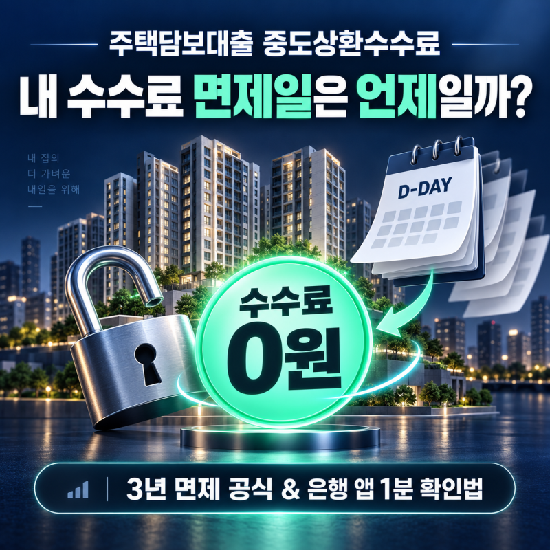 주택담보대출 중도상환수수료 계산 공식 및 면제 기간 확인법