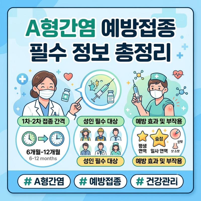 A형간염 예방접종, 황달까지 막는 필수 백신! 1차 2차 접종 간격과 증상 총정리