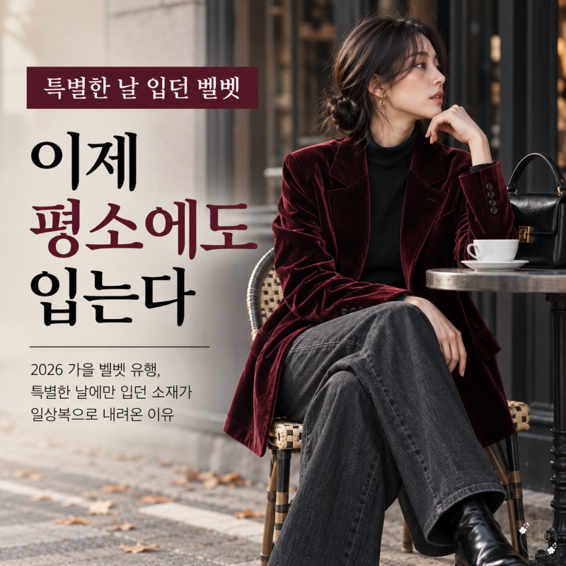 2026 가을 벨벳 유행, 특별한 날에만 입던 소재가 일상복으로 내려온 이유