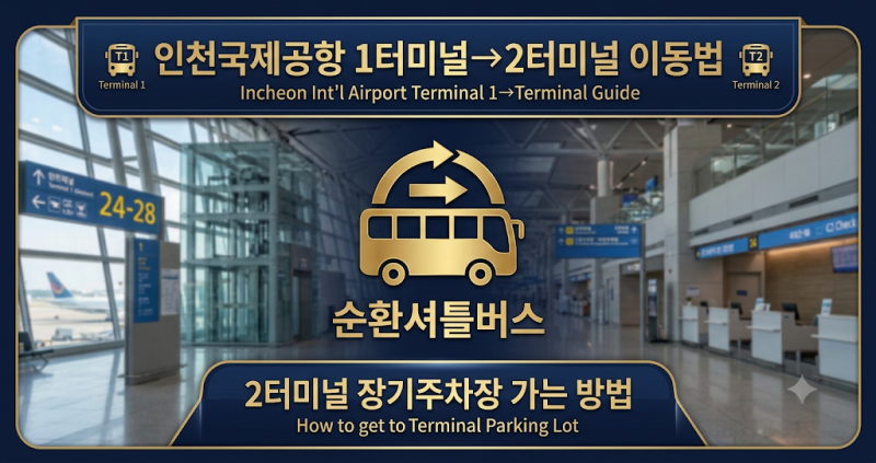 인천공항 1터미널→2터미널 장기주차장 가는법 총정리