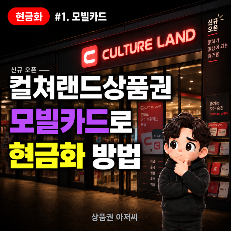컬쳐랜드상품권 모빌카드 현금화 방법｜오픈이벤트 수수료 7.9%·계좌환불·한도 총정리