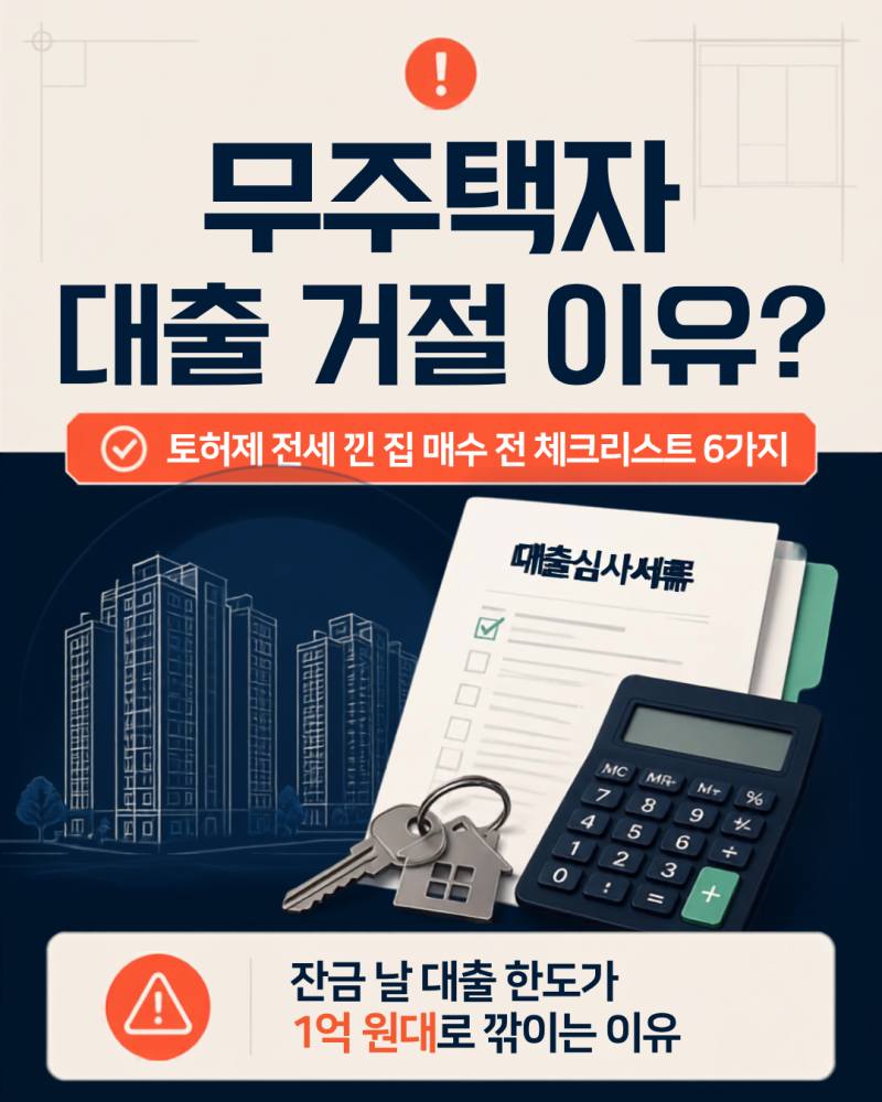 무주택자 대출 거절 이유? 토허제 전세 낀 집 매수 전 체크리스트 6가지