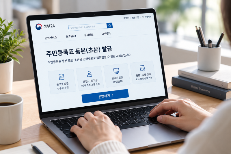 주민등록등본·초본 인터넷 발급 방법｜무료 발급과 표시 항목 선택 정리