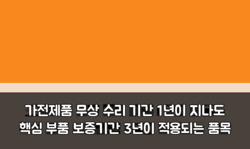 가전제품 무상 수리 기간 1년이 지나도 핵심 부품 보증기간 3년이 적용되는 품목