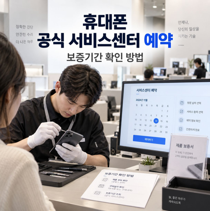 휴대폰 공식 서비스센터 예약과 보증기간 확인 방법