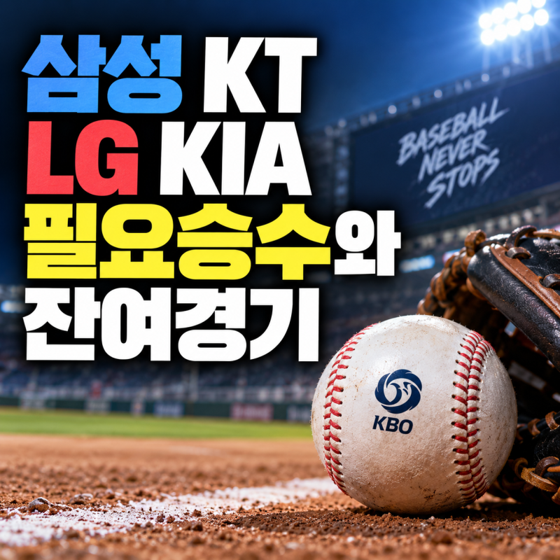 삼성 KT LG KIA 필요승수와 잔여경기 이번 주 순위표가 요동친다