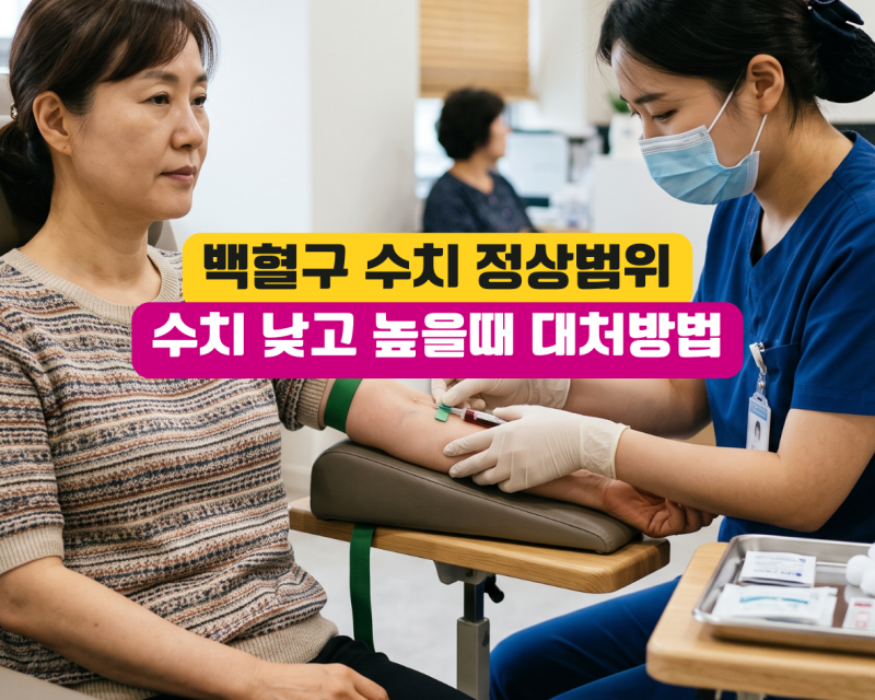 백혈구 정상수치 기준, 수치 높거나 낮을 때 원인 증상 해결방법 정리