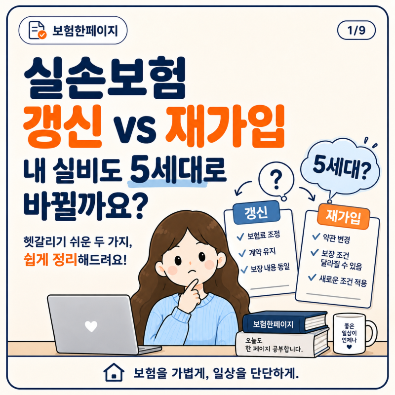 실손보험 갱신, 재가입 차이 / 내 실비도 5세대로 바뀔까?