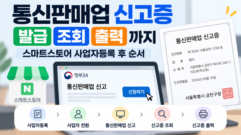 통신판매업 신고증 발급 조회 출력까지 스마트스토어 사업자등록 후 순서 한번에 끝내기 스....