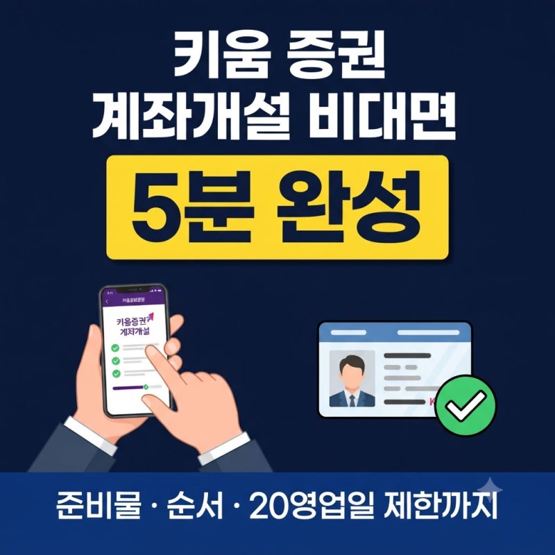 키움증권 계좌개설 비대면 5분 완성! 준비물부터 20영업일 제한까지 총정리