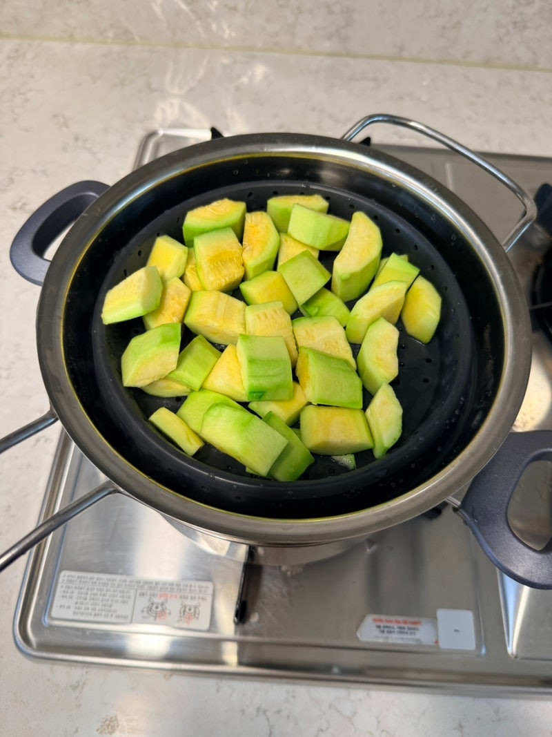 이유식 초기 애호박 큐브 만들기 (찜기 활용)