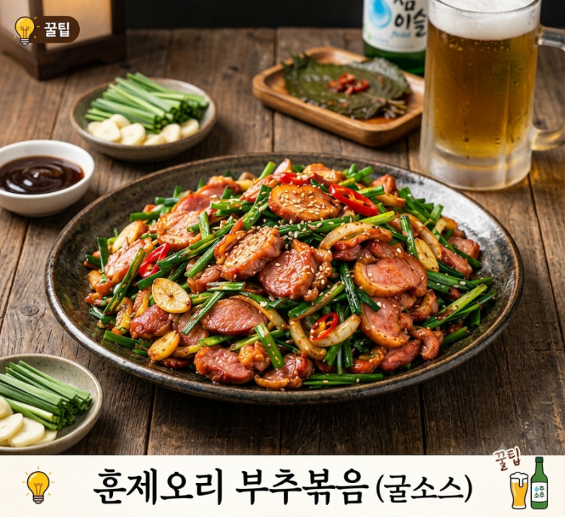 [광고][훈제오리 부추볶음 황금레시피] 굴소스 양념으로 10분 만에 끝내는 술안주
