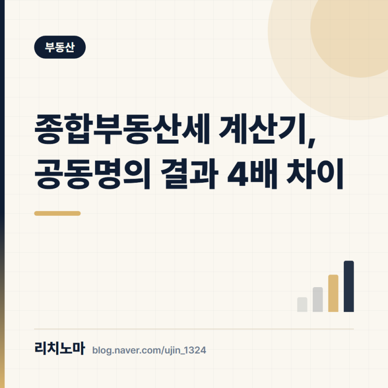 종합부동산세 계산기, 공동명의 결과 4배 차이
