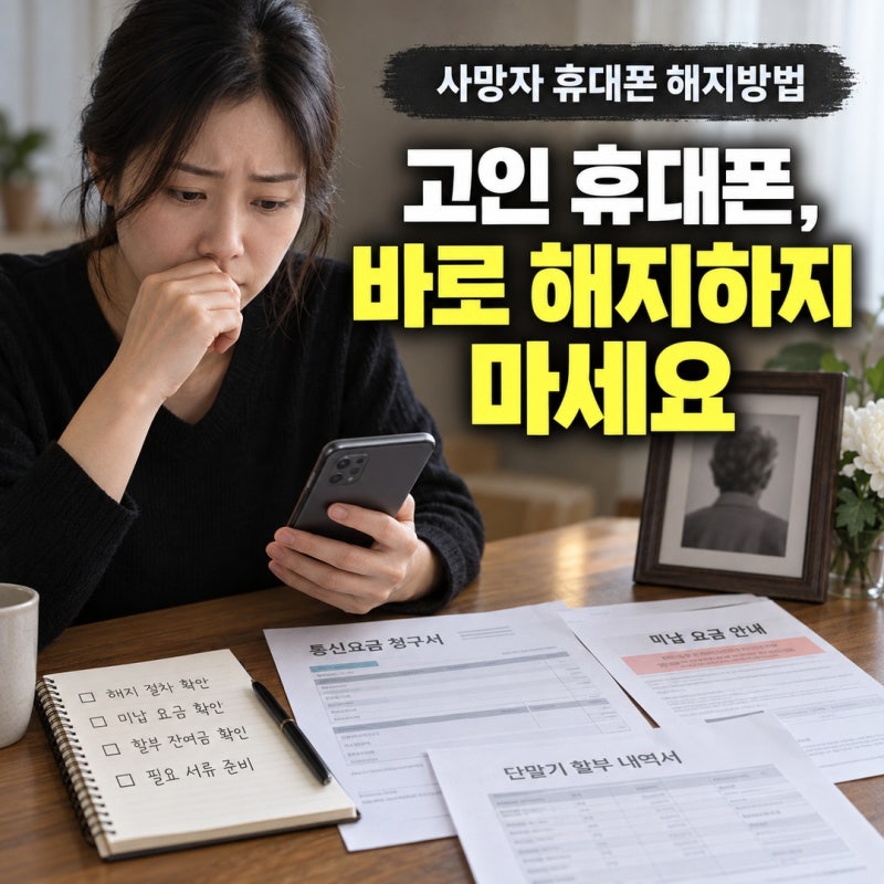 사망자 휴대폰 해지신청, 통신요금·미납금·할부금 확인 순서와 유가족이 놓치기 쉬운 절차