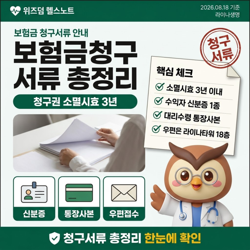 라이나생명 보험금청구서류 총정리 (치아보험·청구기한·접수처)