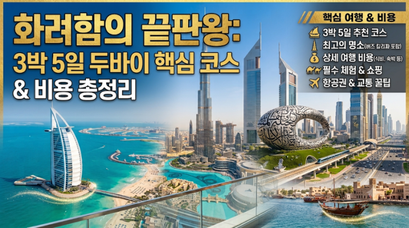 화려함의 끝판왕: 3박 5일 두바이 핵심 코스 & 비용 총정리