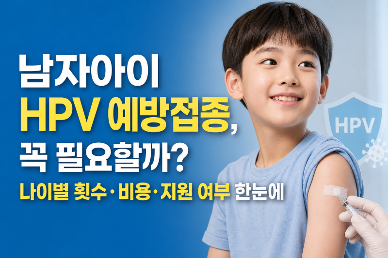 남자아이 HPV 예방접종, 꼭 필요할까? 나이별 횟수·비용·지원 여부 한눈에