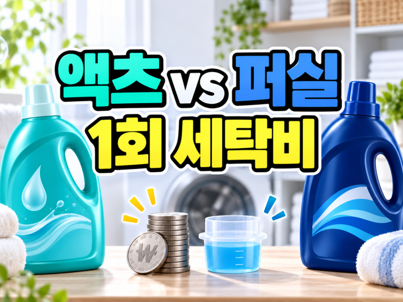 액츠 vs 퍼실 실내건조 세제 1회 비용｜3kg·5kg·7kg·10kg 비교