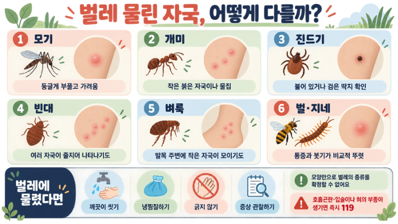 벌레 물린 자국으로 종류를 알 수 있을까? 특징과 대처법 정리
