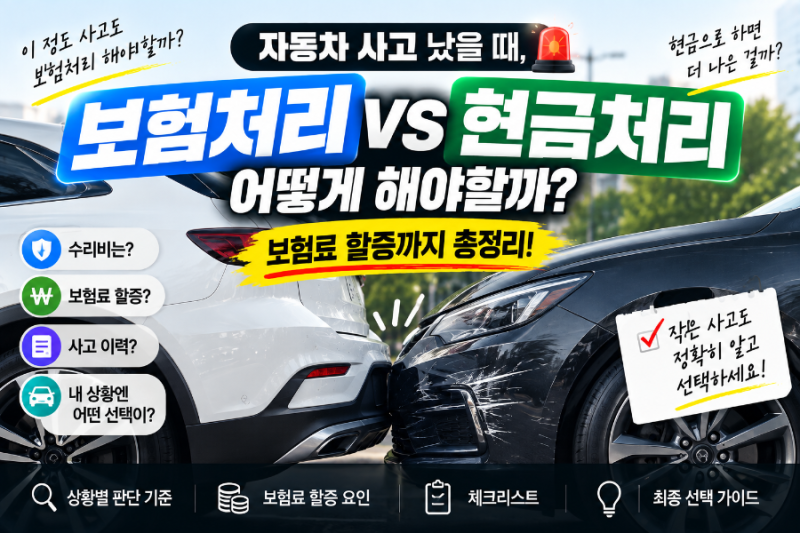 자동차 사고 보험처리 할까 현금처리 할까?｜보험료 할증까지 총정리