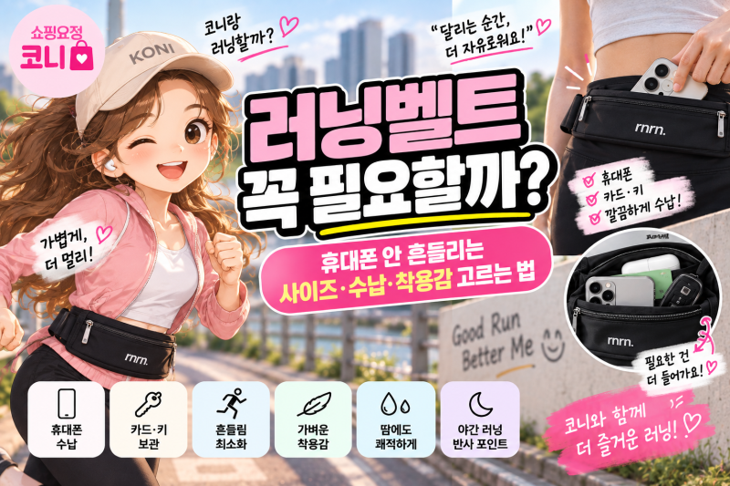 러닝벨트 꼭 필요할까? 휴대폰 안 흔들리는 사이즈·수납·착용감 고르는 법