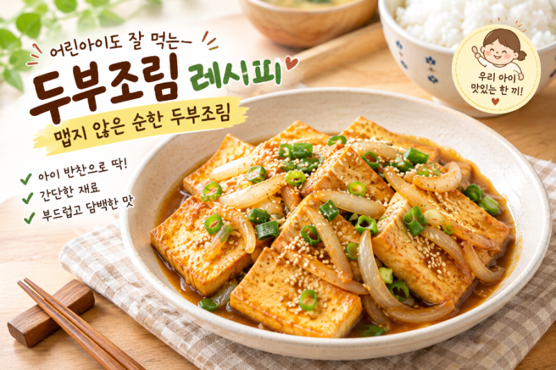 두부조림 레시피｜어린아이도 먹기 좋은 순한 두부조림 만들기