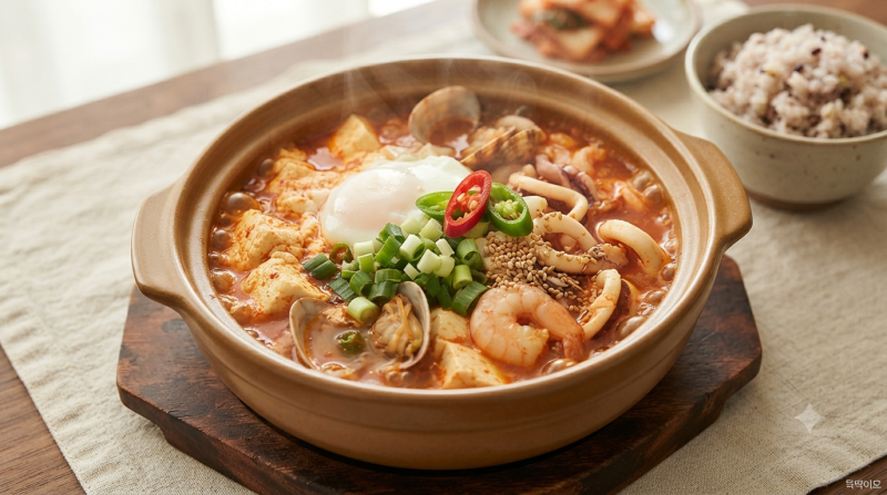 실패 없는 얼큰 국물 요리! 초간단 해물 순두부찌개 황금레시피 (물기 없이 진하게 끓이는 법....