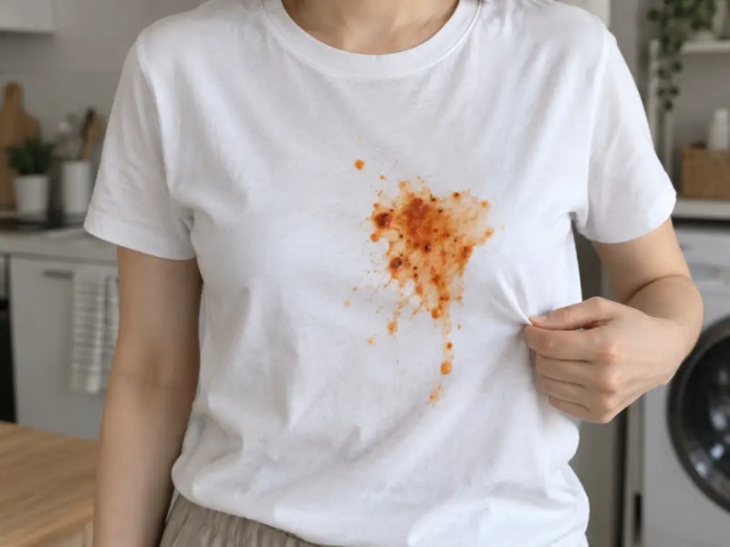 옷에 김치국물 묻었을 때, 당황하지 말고 이렇게 해보세요 (얼룩 제거 꿀팁)