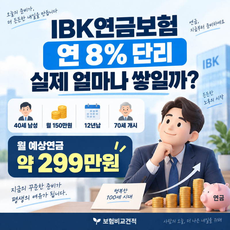 IBK연금보험 연 8% 단리 실제 얼마나 쌓일까