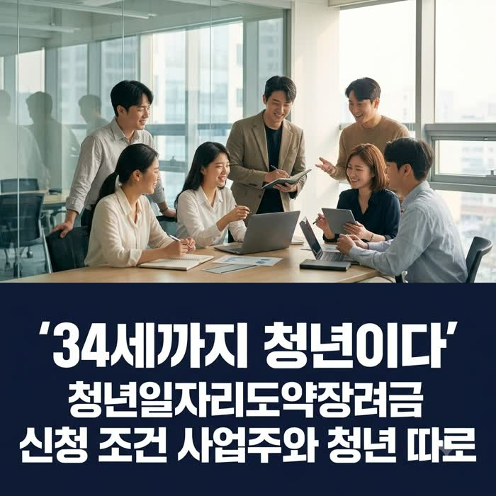"34세까지 청년이다" 청년일자리도약장려금 신청 조건 사업주와 청년 따로