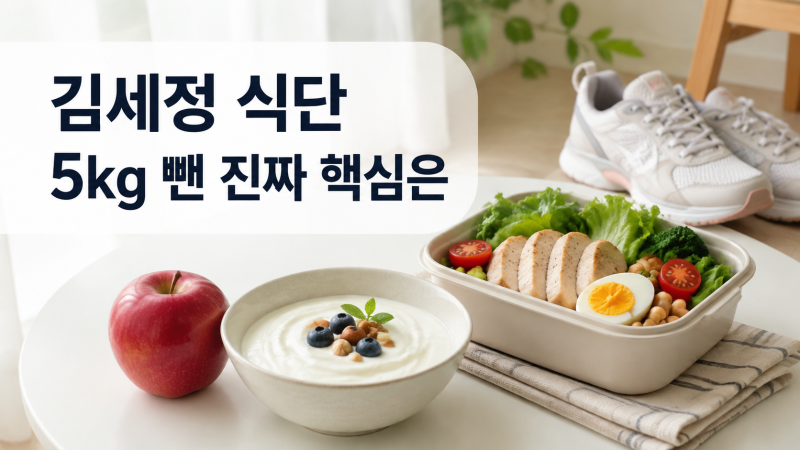 김세정 23일 5kg 감량 식단, 사과·그릭요거트·샐러드와 걷기까지