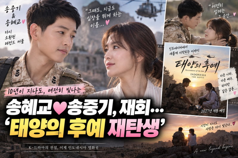 송혜교♥송중기, 10년 만에 다시 소환됐다… ‘태양의 후예’ 인도네시아 영화로 재탄생