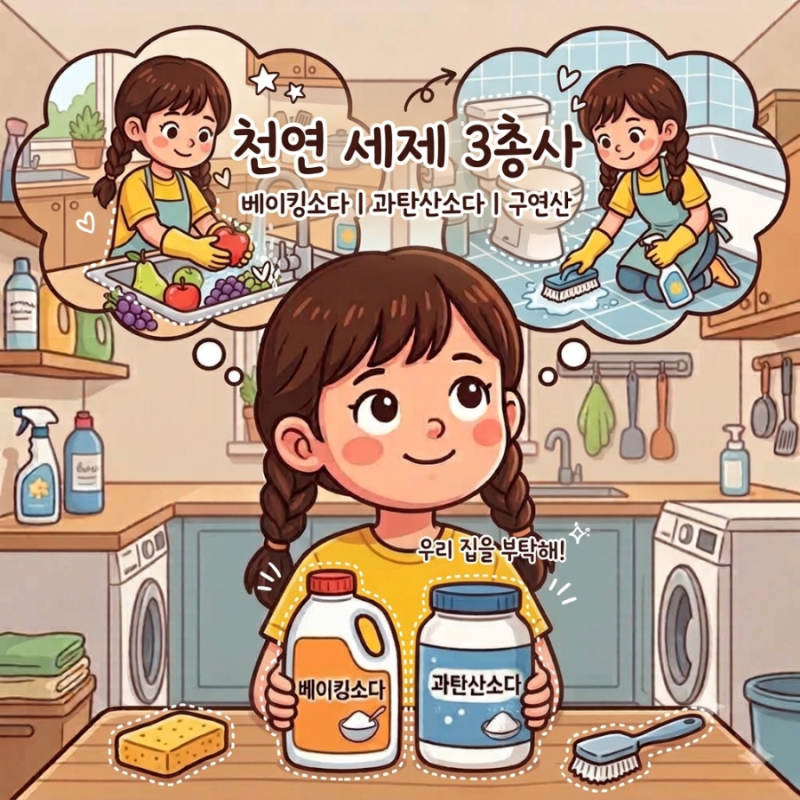 천연세제 베이킹소다 과탄산소다 구연산 어떻게 다를까? 주방부터 욕실까지 제대로 알고 사....