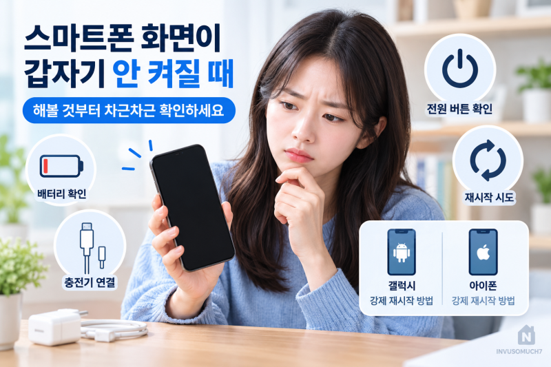 스마트폰 화면이 갑자기 안 켜질 때, 고장이라고 생각하기 전에 확인할 것