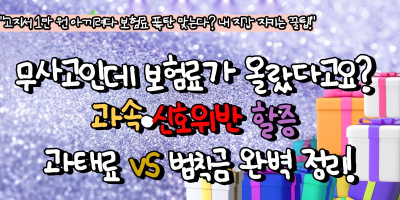 무사고인데 자동차 보험료가 올랐다고요? 과속·신호위반 할증 과태료 vs 범칙금 완벽 정리!