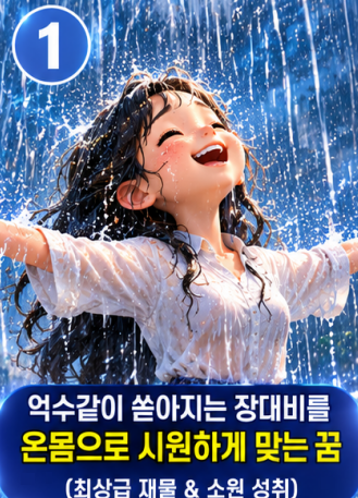 꿈 해몽 _ 비 맞는 꿈 / 비 오는 꿈/ 억수같이 쏟아지면 대박? 상황별 완벽 정리 (재물운, 소원 ....