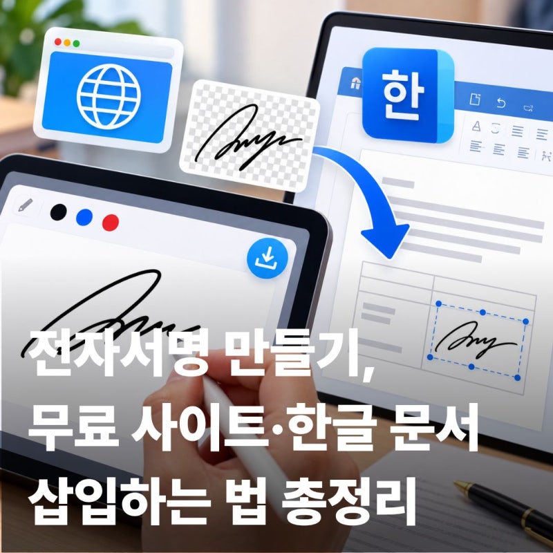 전자서명 만들기, 무료 사이트·한글 문서에 삽입하는 법 총정리