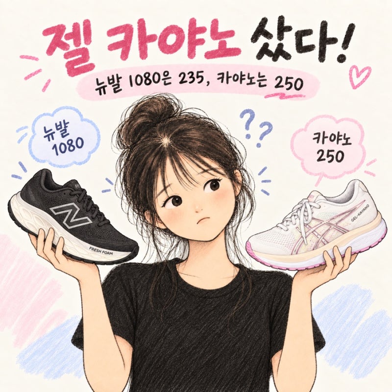 아식스 젤 카야노 33 구매 후기 | 뉴발란스 1080은 235, 카야노는 250 신은 이유